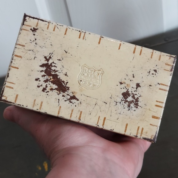 Vintage J Chein Co Metal Recipe Box Americana Eagle Kettle 1776 Made in USA - Picture 4 of 8